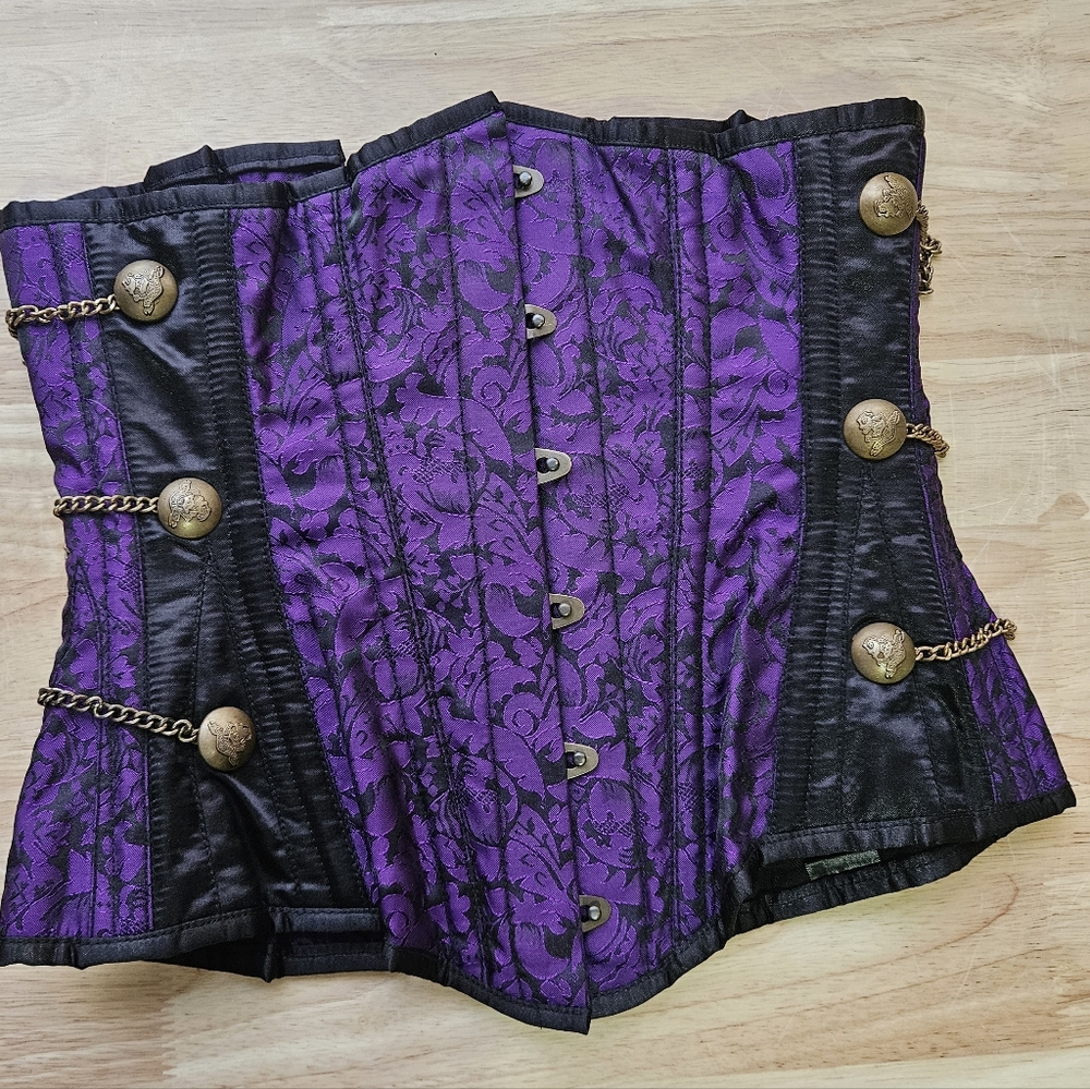Purple Steampunk Longline Underbust Corset